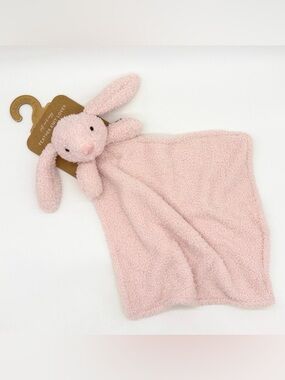 Levi And Emmie Pink Bunny Feather Knit Baby Lovey Security Blanket NEW